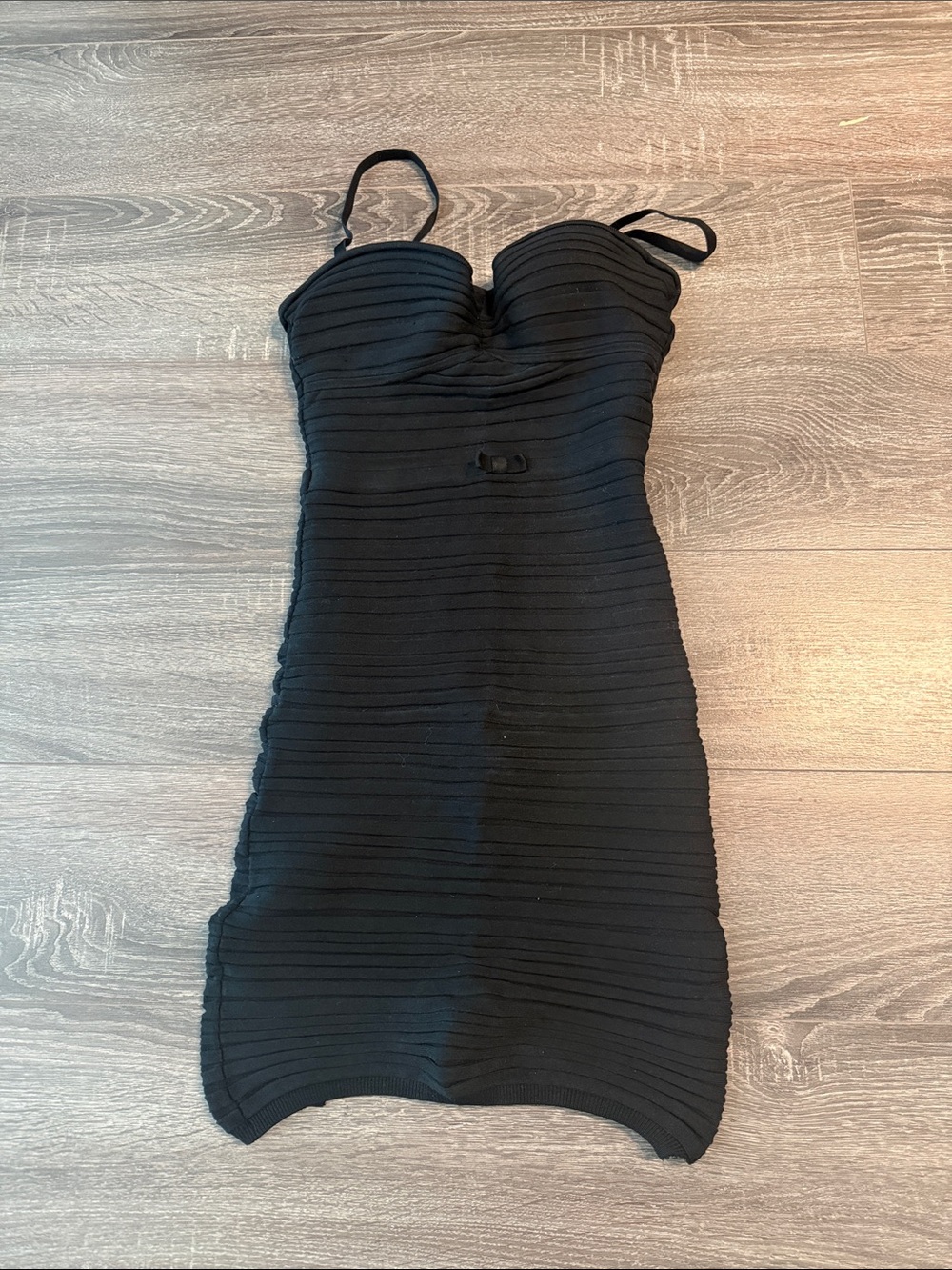 Marciano Knit Black Bustier Bra Bodycon Dress
